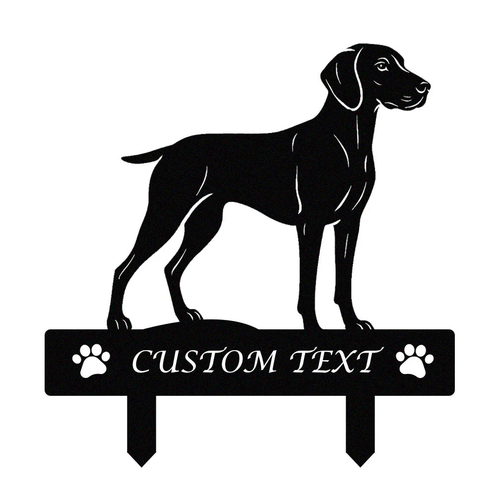 Braque de Weimar Silhouette de Chien Personnalisée Piquet de Jardin en Métal - Image 9