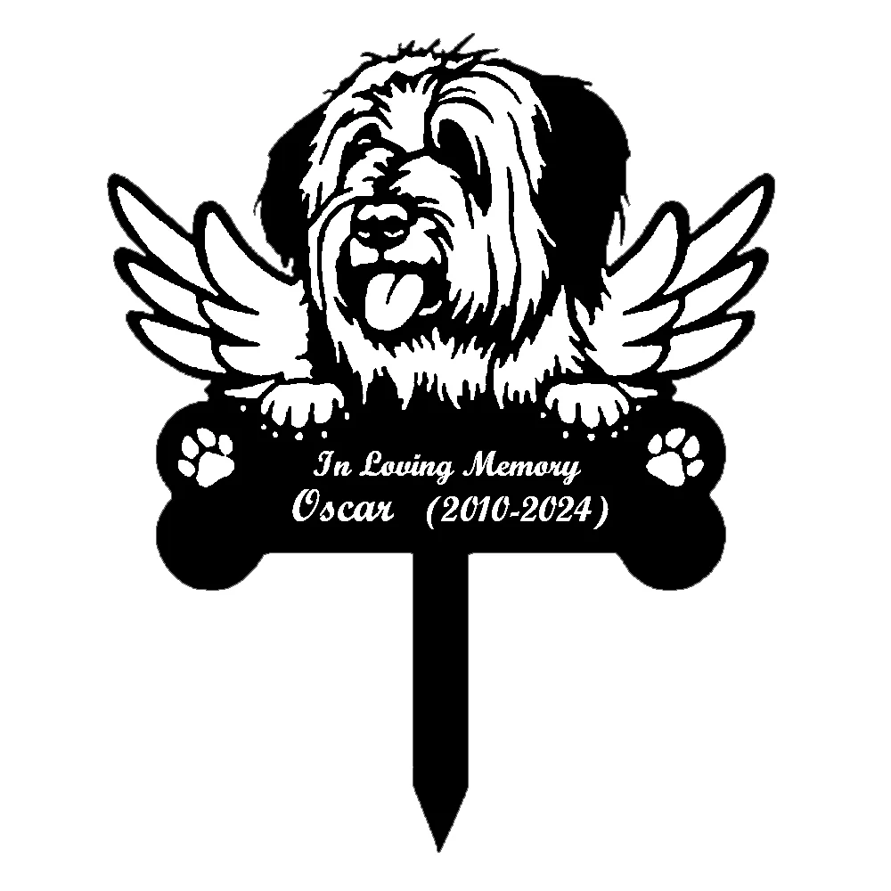Briard Tuteur Commémoratif Personnalisé avec Ailes - Image 16