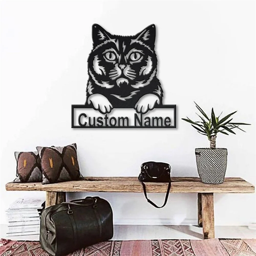British Shorthair Art en Métal Plaque de Nom en Métal Personnalisée - Image 3