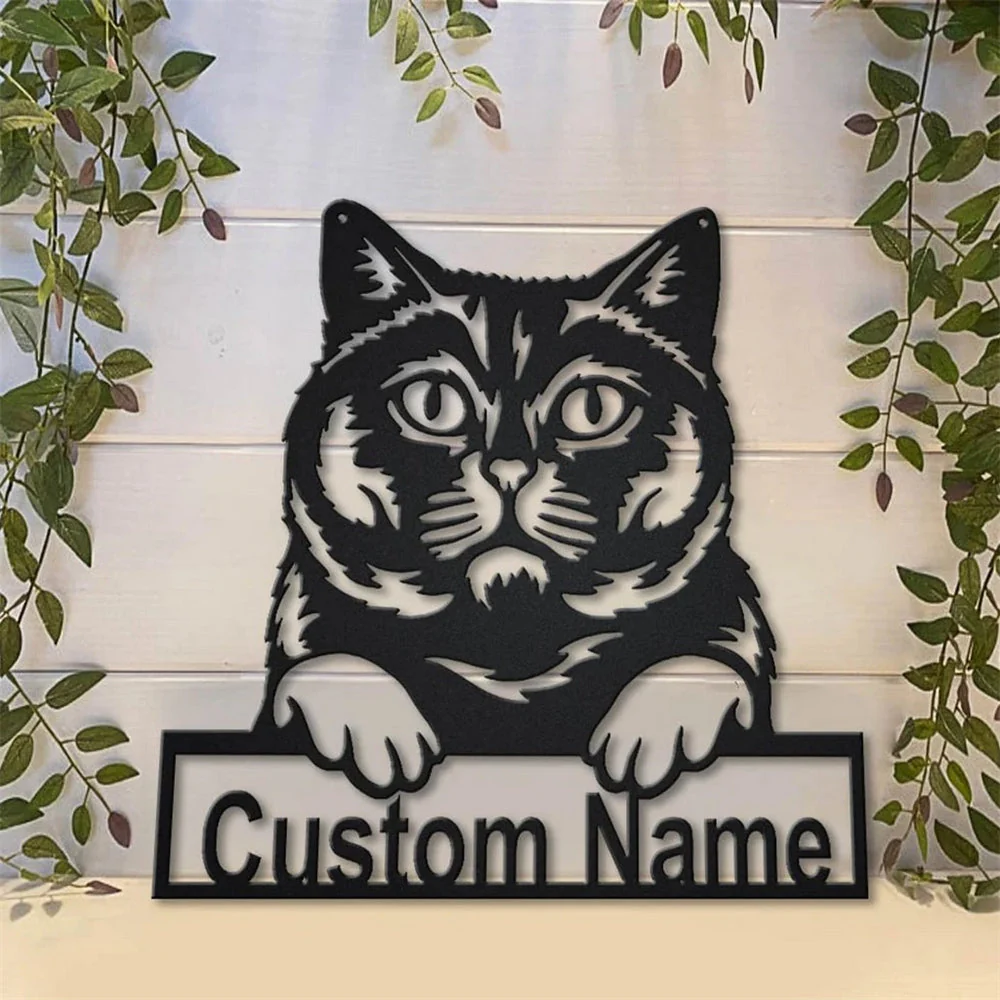 British Shorthair Art en Métal Plaque de Nom en Métal Personnalisée - Image 4