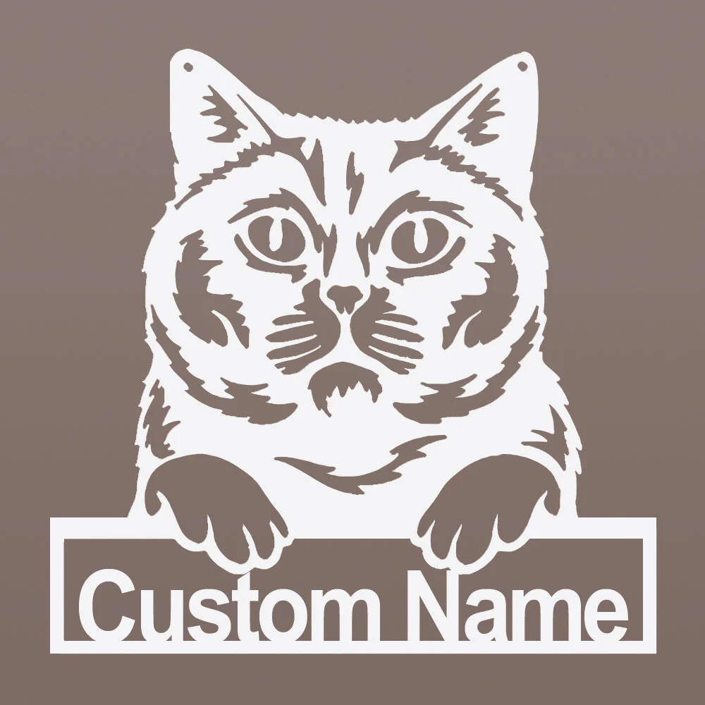 British Shorthair Art en Métal Plaque de Nom en Métal Personnalisée - Image 7