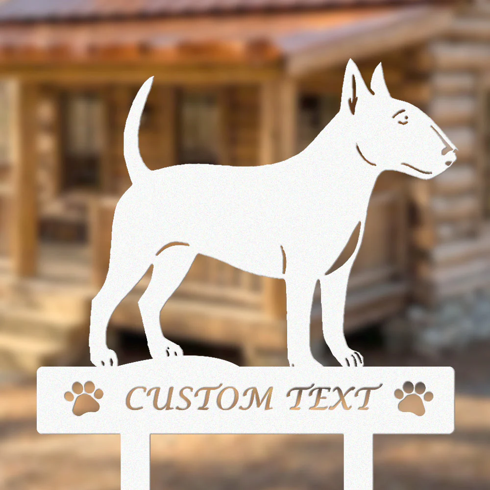 Bull Terrier Silhouette de Chien Personnalisée Piquet de Jardin en Métal - Image 8