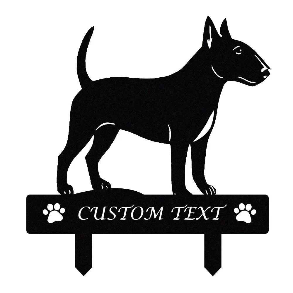 Bull Terrier Silhouette de Chien Personnalisée Piquet de Jardin en Métal - Image 9