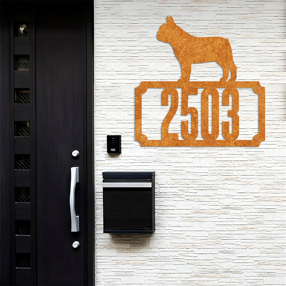 Bulldog Plaque de Numéro de Maison Monogramme et Adresse en Métal Personnalisée - Image 6