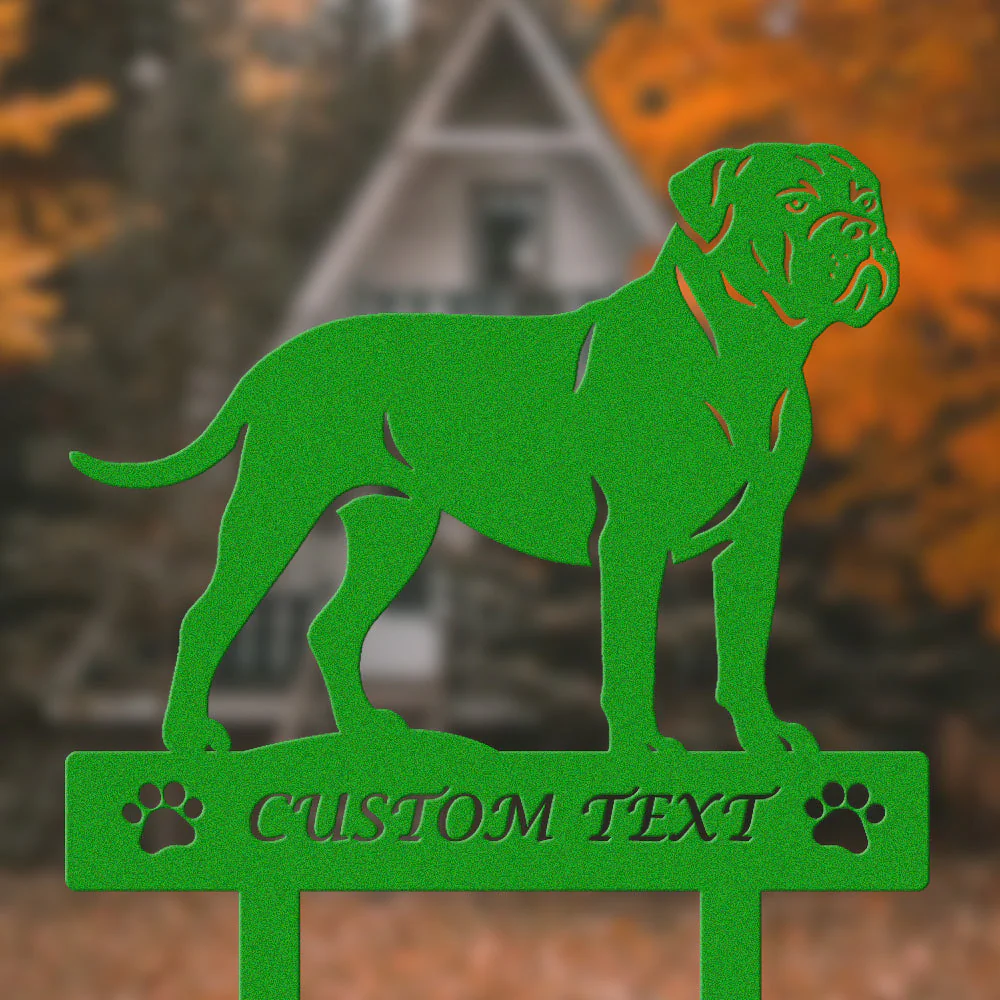 Bullmastiff Silhouette de Chien Personnalisée Piquet de Jardin en Métal - Image 5