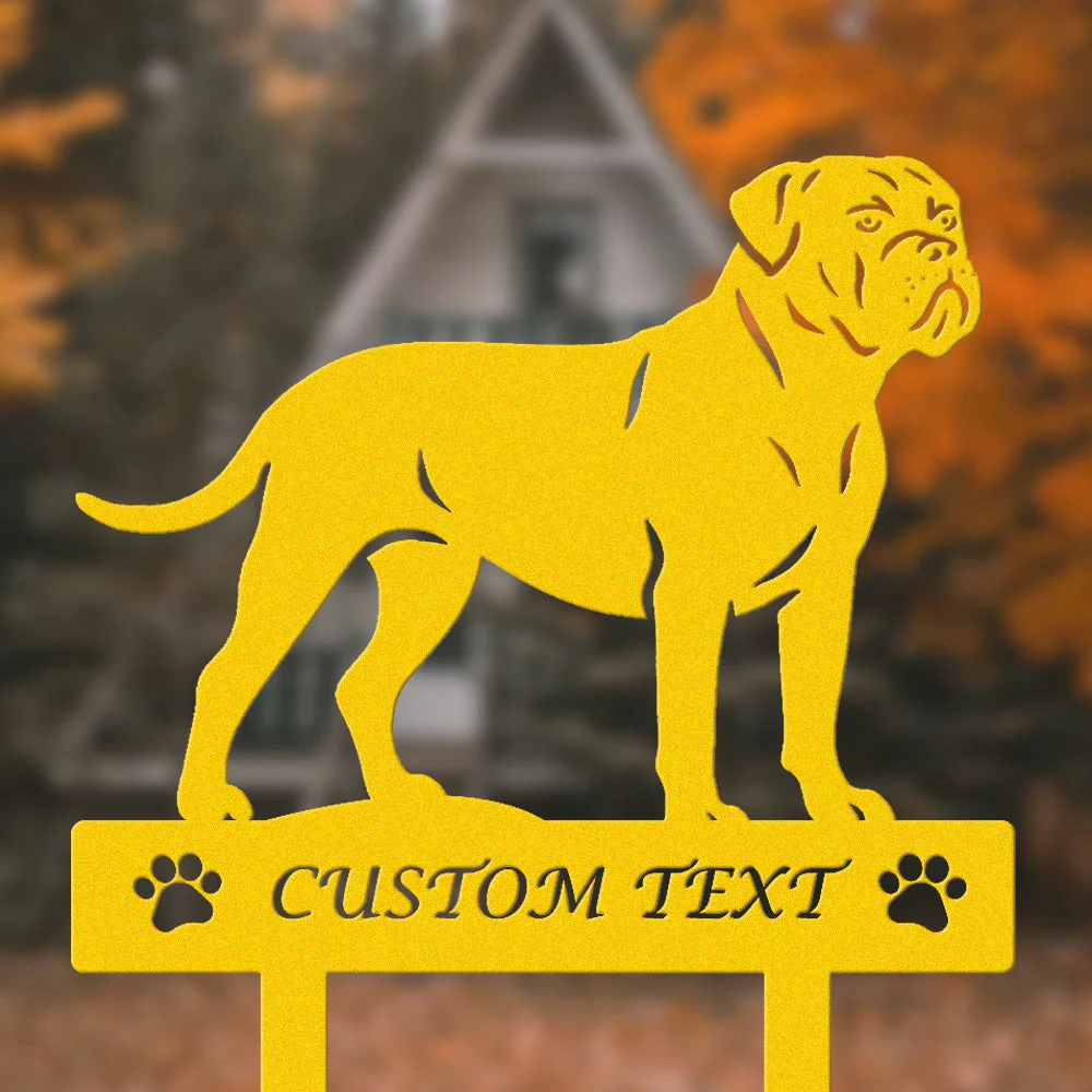 Bullmastiff Silhouette de Chien Personnalisée Piquet de Jardin en Métal - Image 7