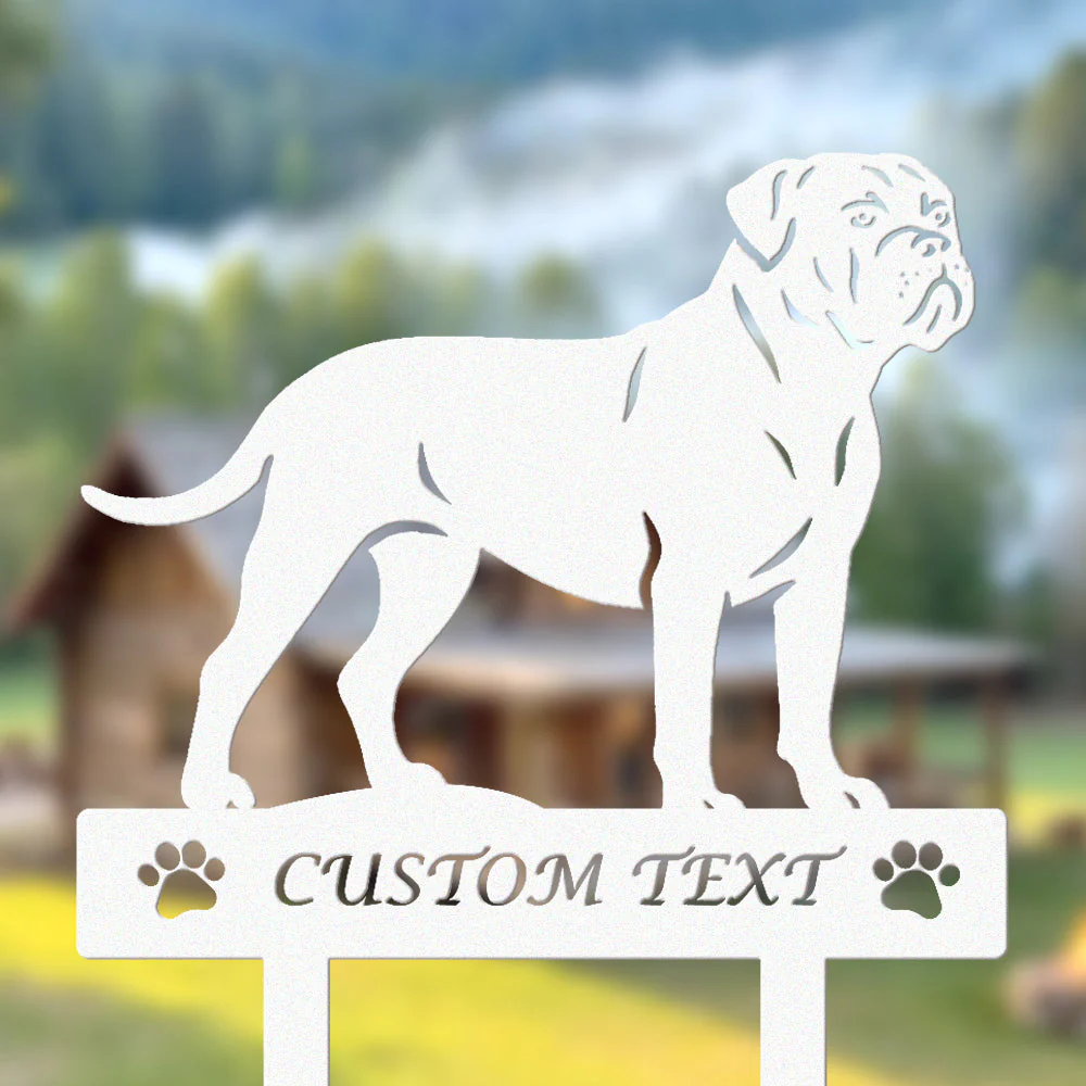 Bullmastiff Silhouette de Chien Personnalisée Piquet de Jardin en Métal - Image 8