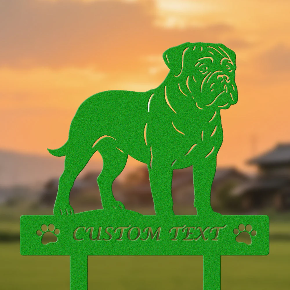 Bullmastiff Silhouette de Chien Personnalisée Piquet de Jardin en Métal - Image 5