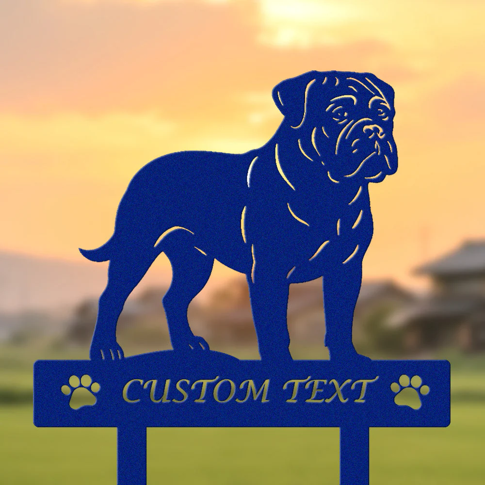 Bullmastiff Silhouette de Chien Personnalisée Piquet de Jardin en Métal - Image 6