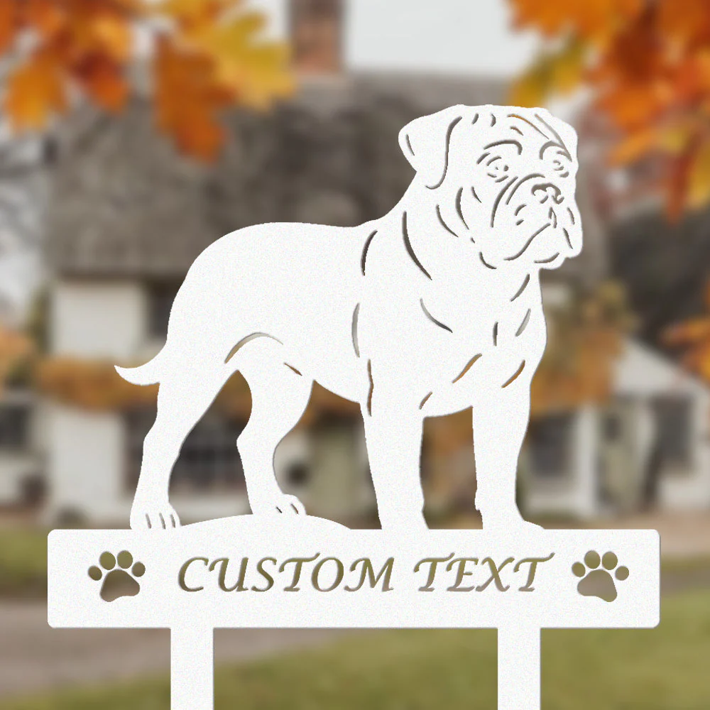 Bullmastiff Silhouette de Chien Personnalisée Piquet de Jardin en Métal - Image 8