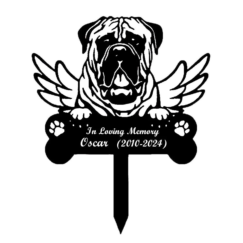 Bullmastiff Tuteur Commémoratif Personnalisé avec Ailes - Image 15