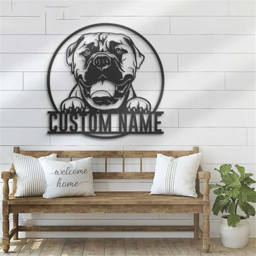 Bullmastiffs Art Mural en Métal Plaque en Métal Personnalisée pour Amoureux des Chiens - Image 2
