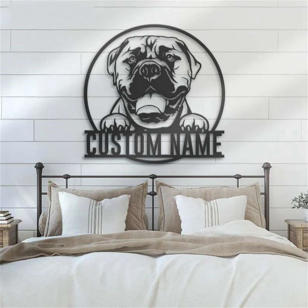 Bullmastiffs Art Mural en Métal Plaque en Métal Personnalisée pour Amoureux des Chiens - Image 3