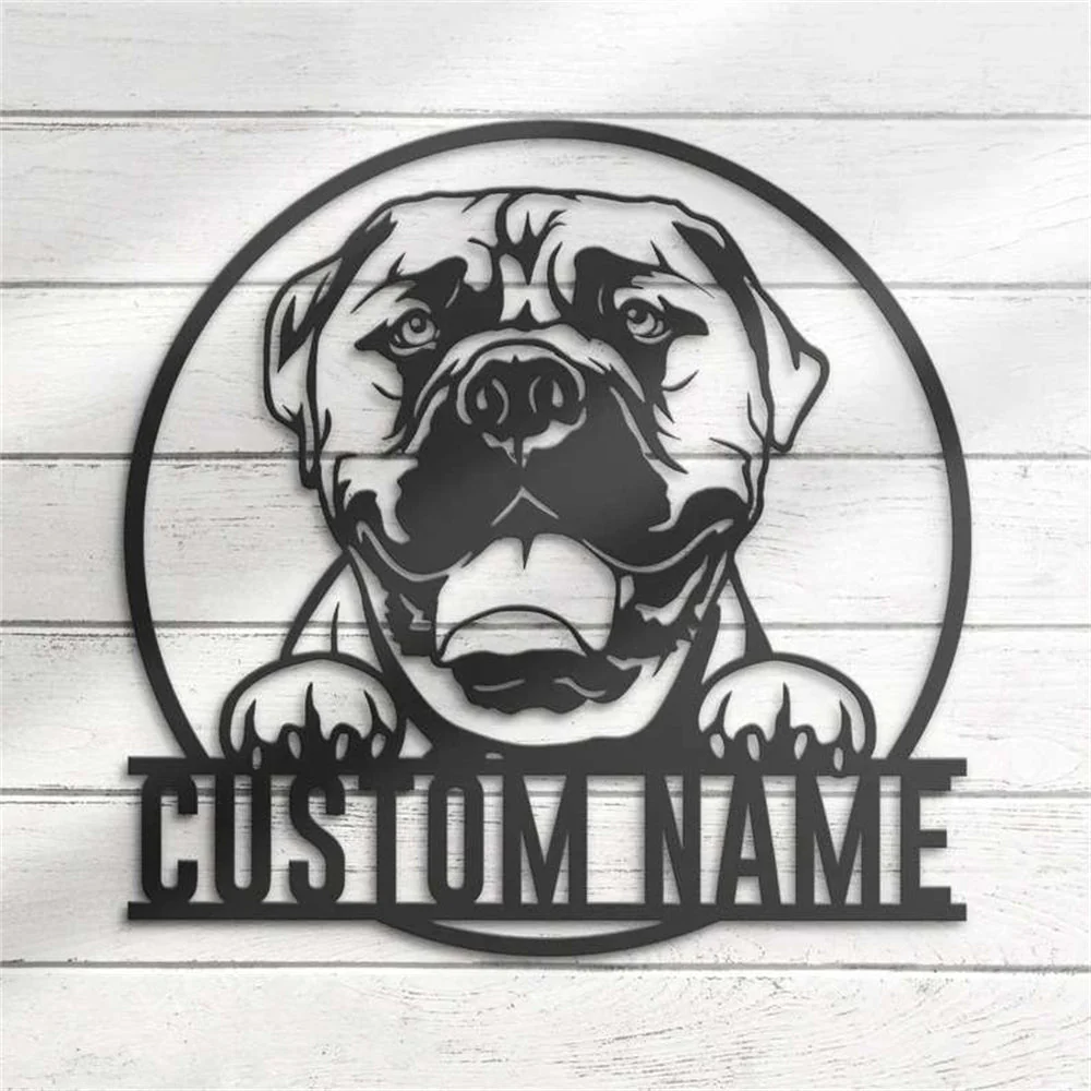 Bullmastiffs Art Mural en Métal Plaque en Métal Personnalisée pour Amoureux des Chiens - Image 4