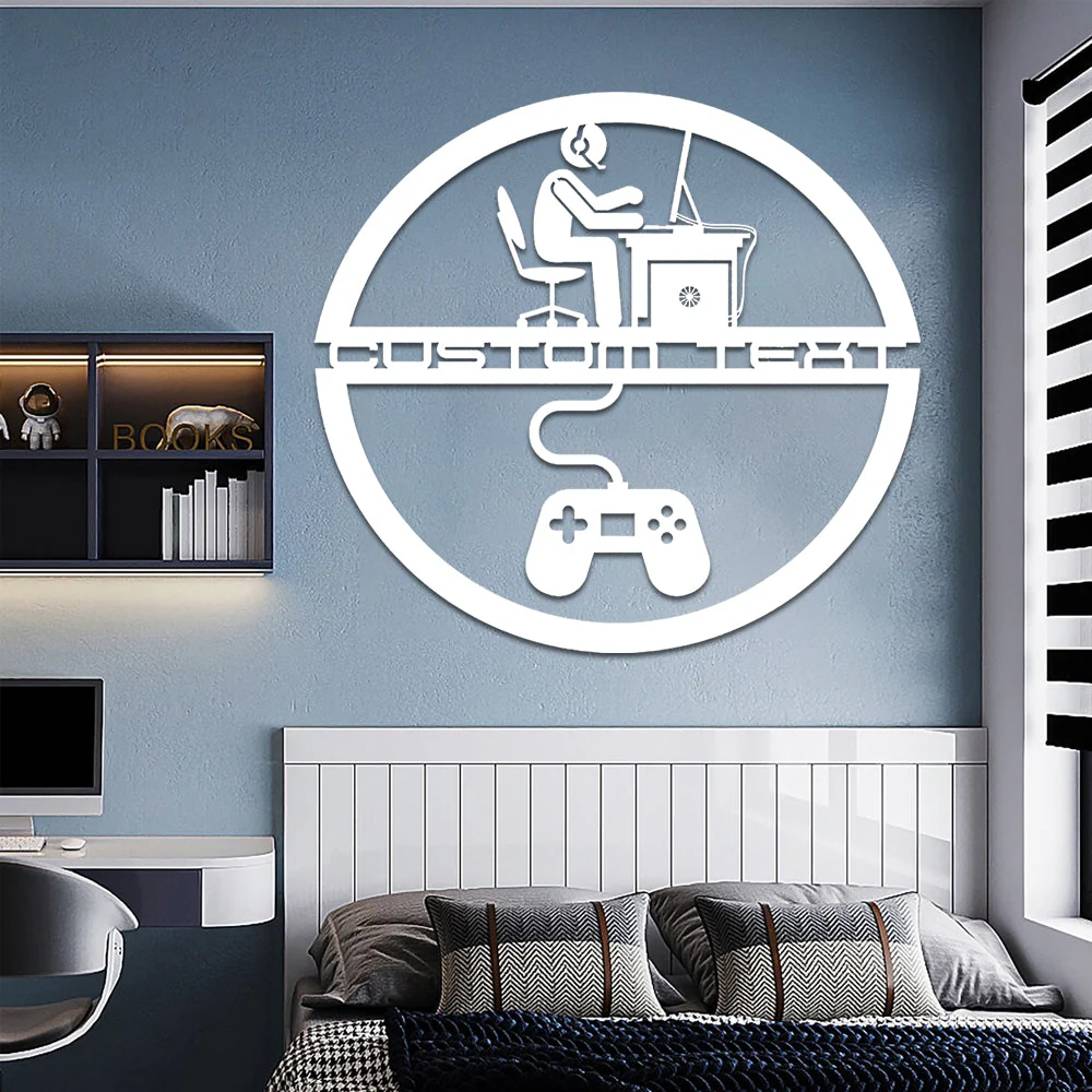 Cadeau Gamer Plaque Personnalisée en Métal Décoratif Mural - Image 3