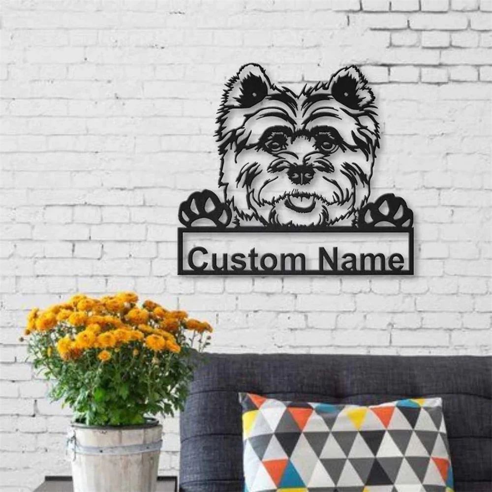 Cairn Terrier Art en Métal Plaque de Nom en Métal Personnalisée