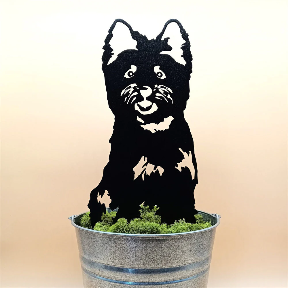 Cairn Terrier Silhouette de Chien en Métal Noir - Image 5