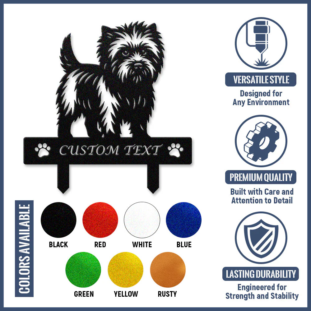 Cairn Terrier Silhouette de Chien Personnalisée Piquet de Jardin en Métal - Image 10