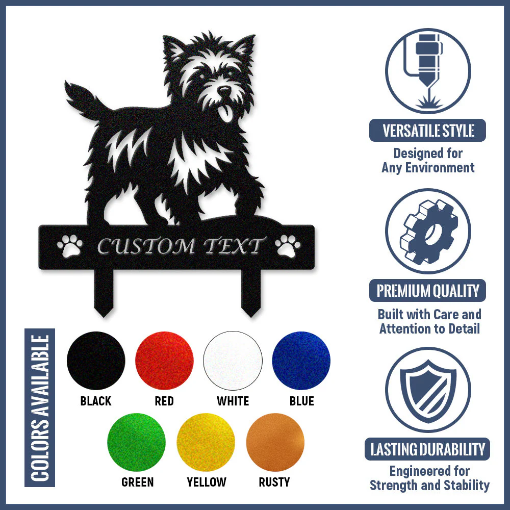 Cairn Terrier Silhouette de Chien Personnalisée Piquet de Jardin en Métal - Image 10