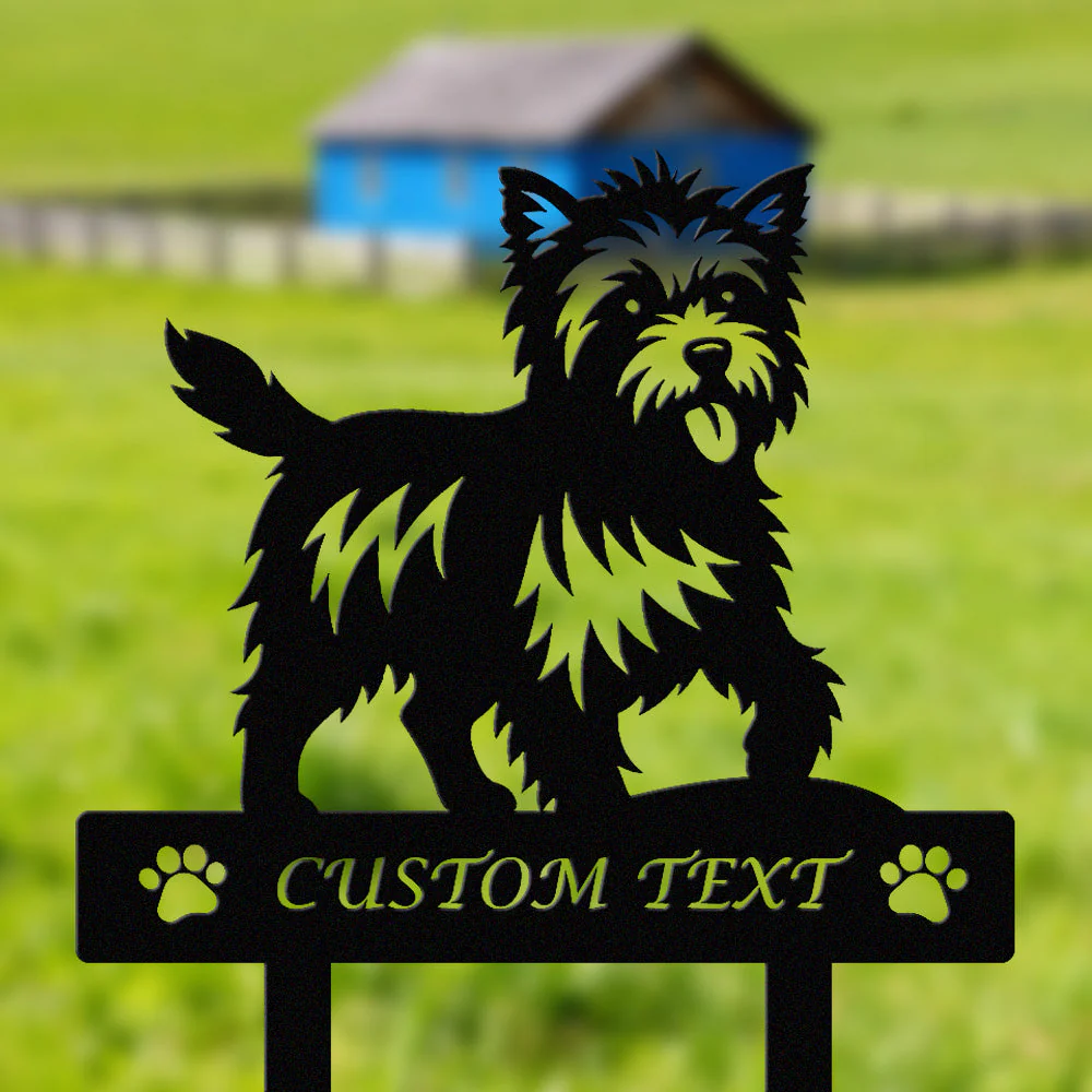 Cairn Terrier Silhouette de Chien Personnalisée Piquet de Jardin en Métal - Image 2