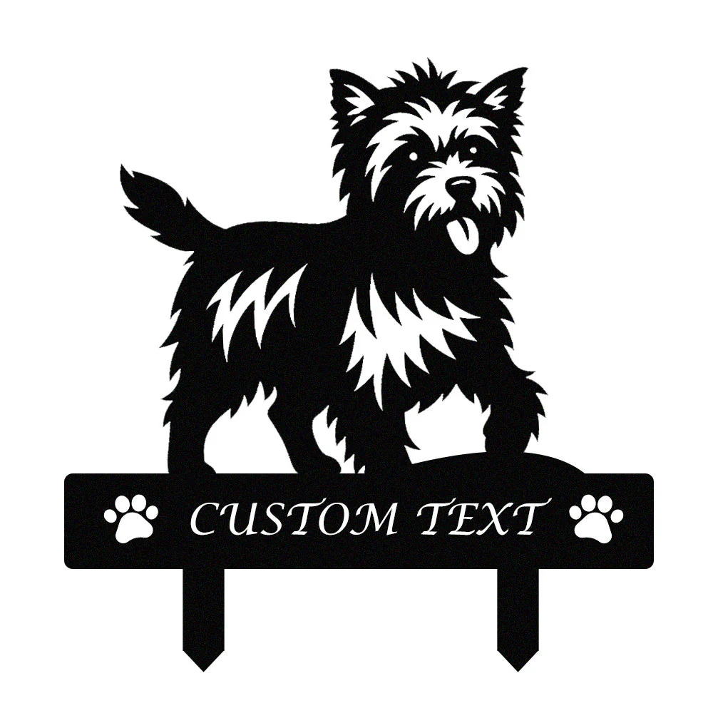 Cairn Terrier Silhouette de Chien Personnalisée Piquet de Jardin en Métal - Image 9