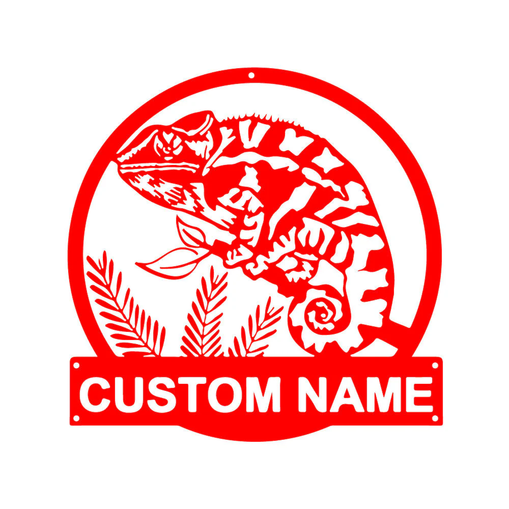 Caméléon Personnalisé Plaque en Métal Art Déco d'Intérieur - Image 6