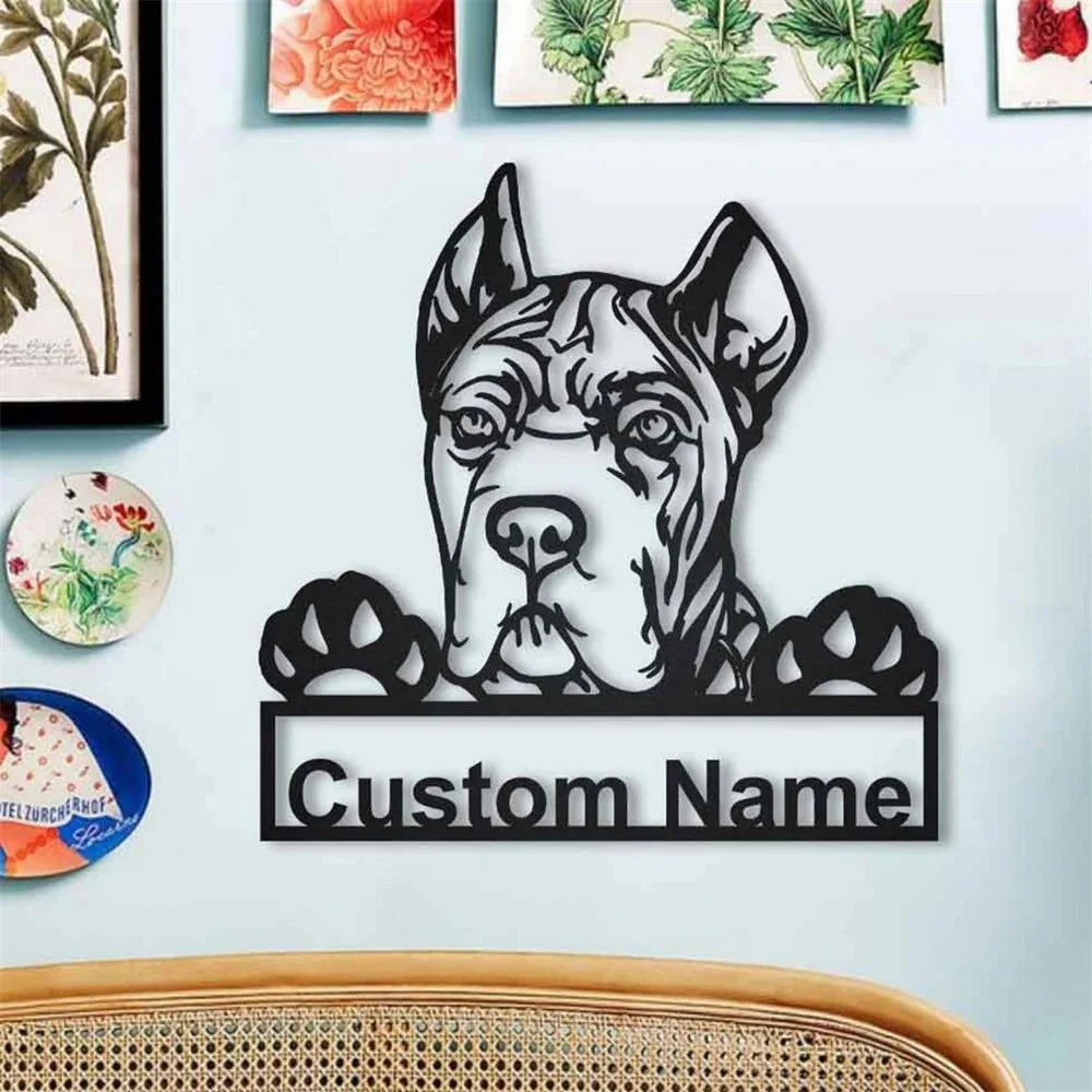 Cane Corso Art en Métal Plaque de Nom en Métal Personnalisée