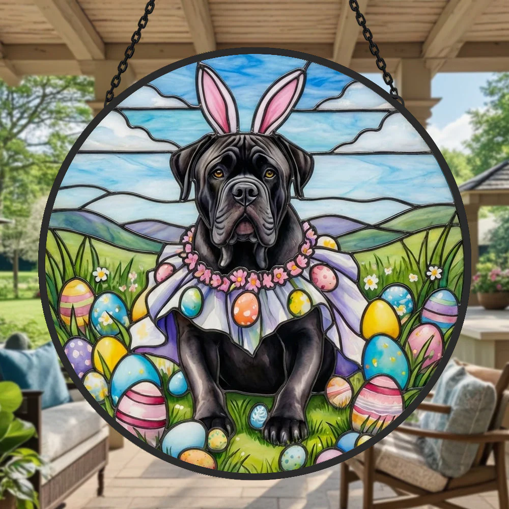Cane Corso Attrape-Soleil en Vitrail - DĂ©coration Suspendue pour FenĂȘtre - Image 2