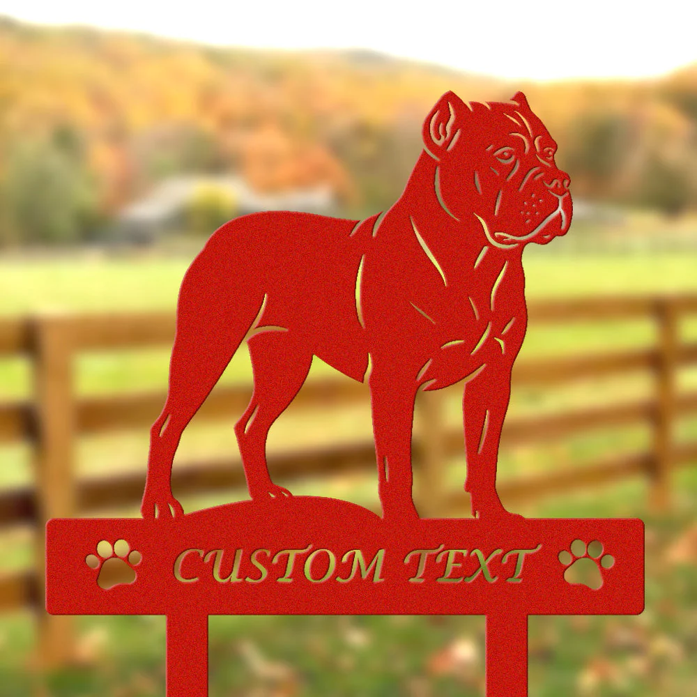 Cane Corso Silhouette de Chien Personnalisée Piquet de Jardin en Métal - Image 3