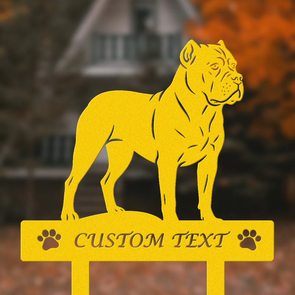 Cane Corso Silhouette de Chien Personnalisée Piquet de Jardin en Métal - Image 7