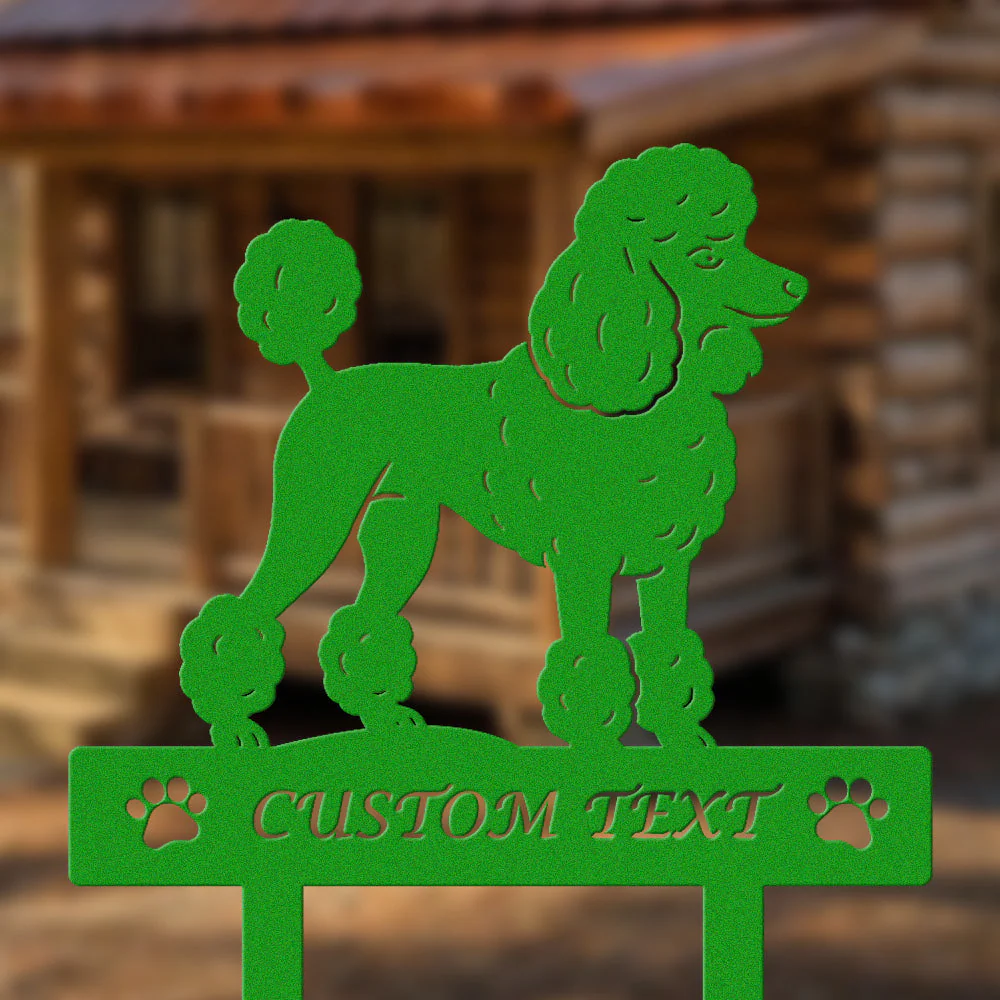 Caniche Silhouette de Chien Personnalisée Piquet de Jardin en Métal - Image 5