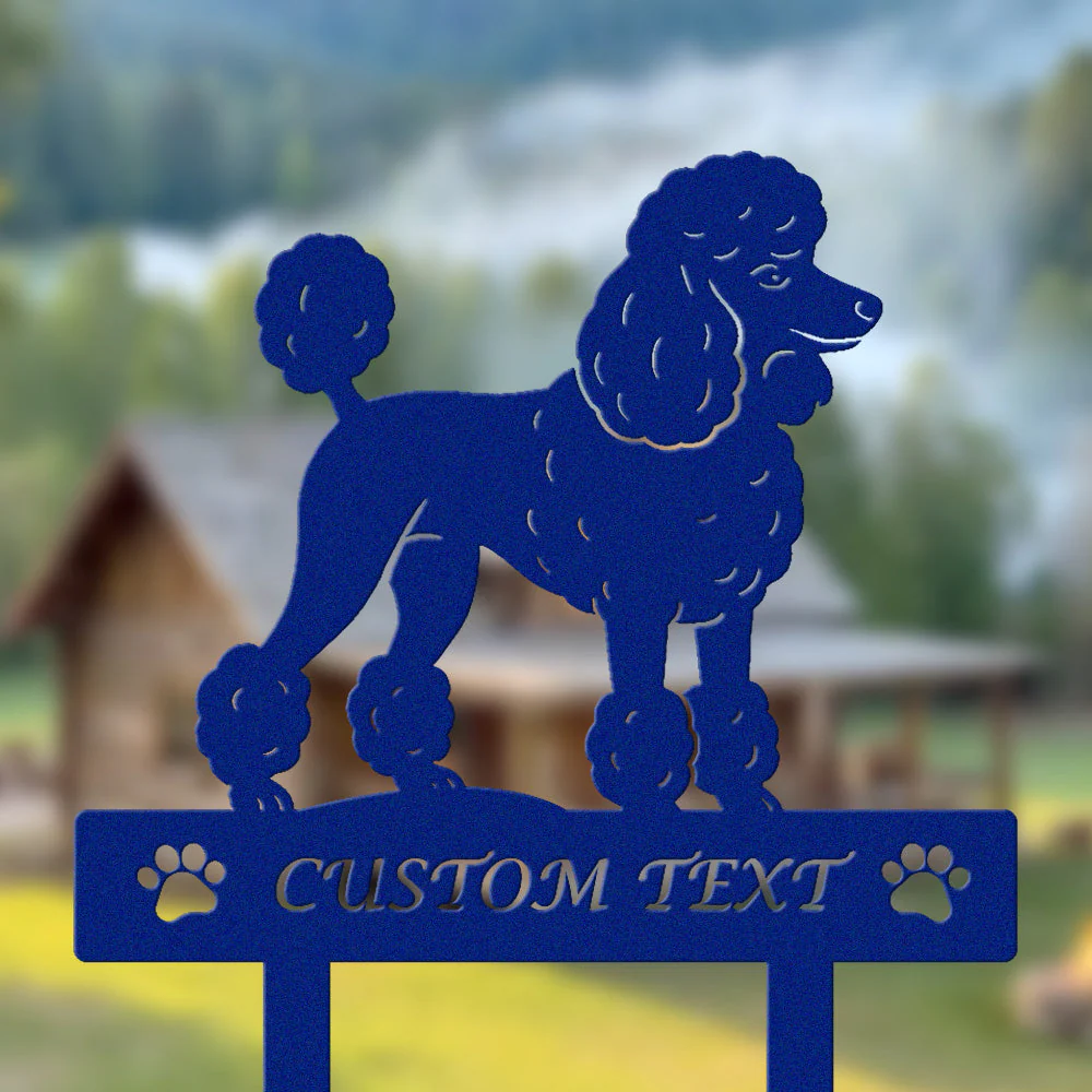 Caniche Silhouette de Chien Personnalisée Piquet de Jardin en Métal - Image 6