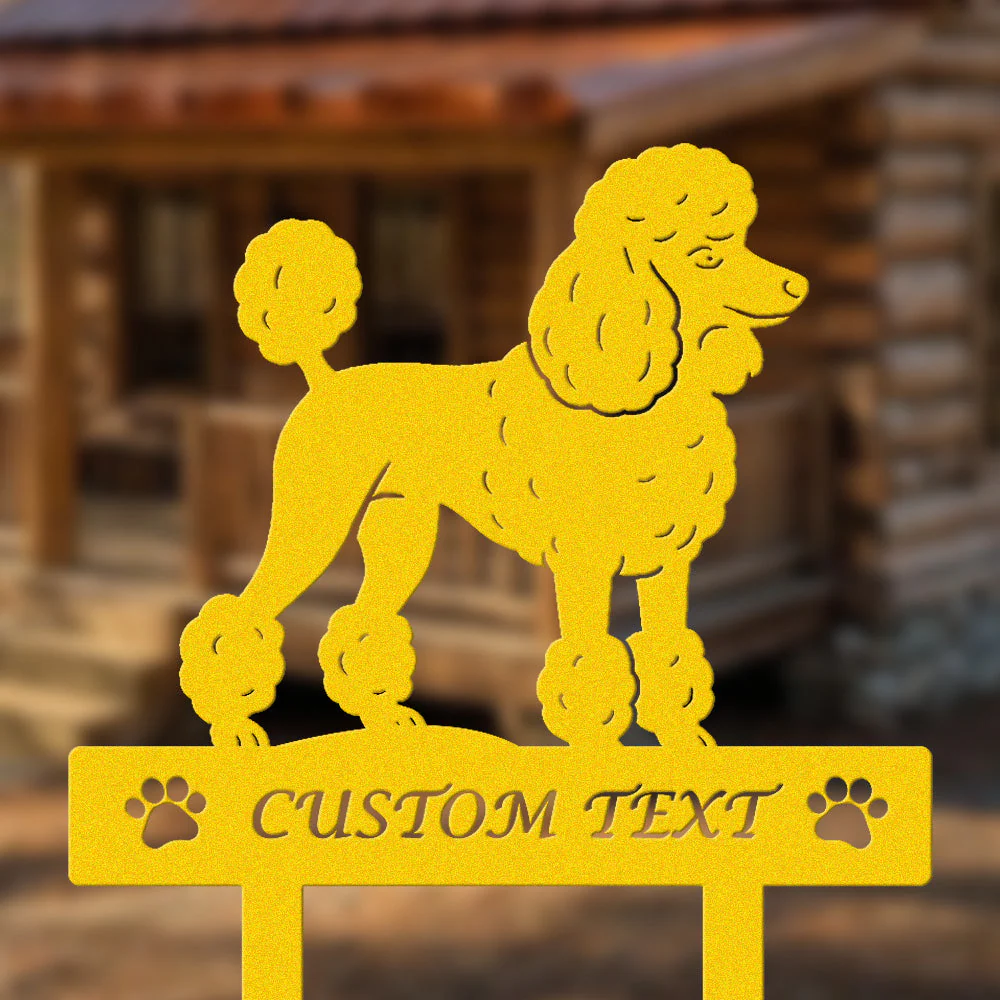 Caniche Silhouette de Chien Personnalisée Piquet de Jardin en Métal - Image 7