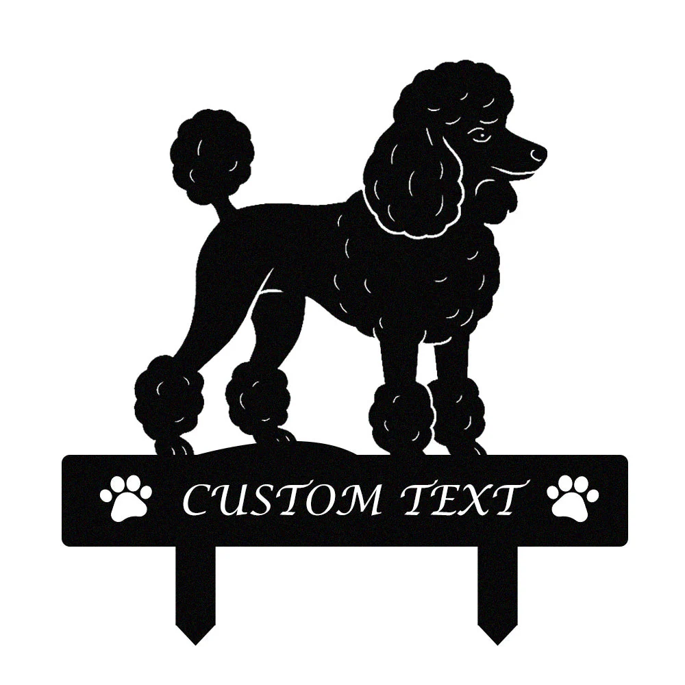 Caniche Silhouette de Chien Personnalisée Piquet de Jardin en Métal - Image 9