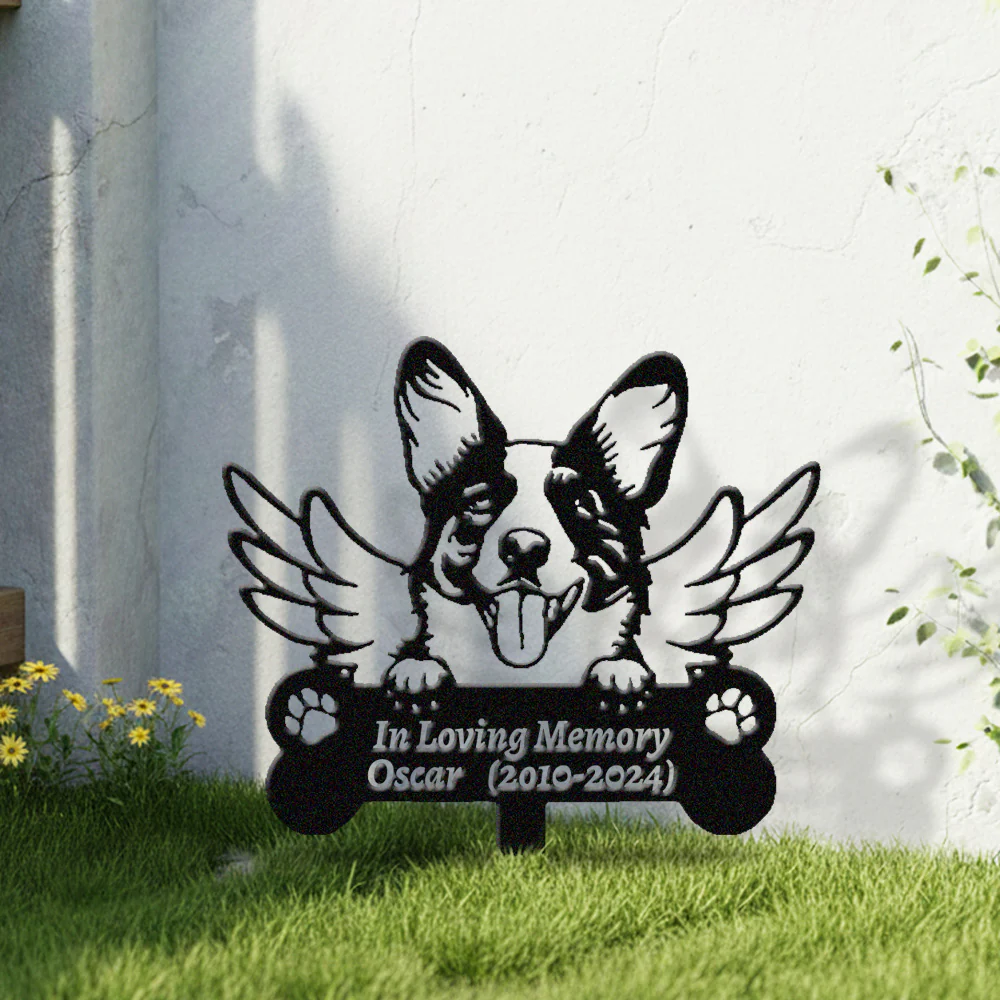 Cardigan Welsh Corgi Tuteur Commémoratif Personnalisé avec Ailes