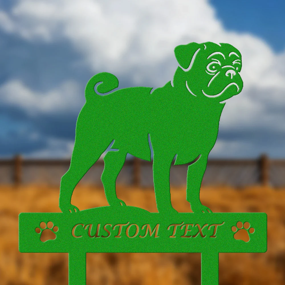 Carlin Silhouette de Chien Personnalisée Piquet de Jardin en Métal - Image 5