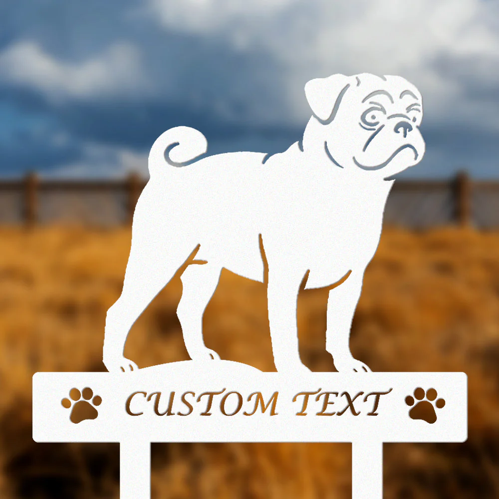 Carlin Silhouette de Chien Personnalisée Piquet de Jardin en Métal - Image 8
