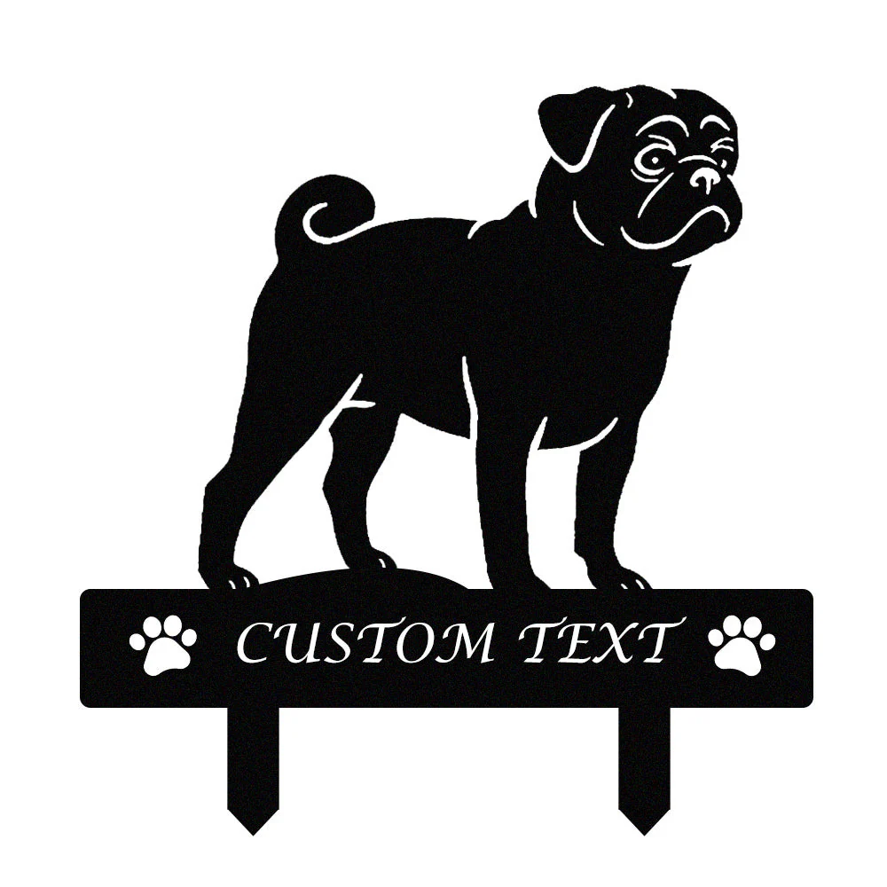 Carlin Silhouette de Chien Personnalisée Piquet de Jardin en Métal - Image 9