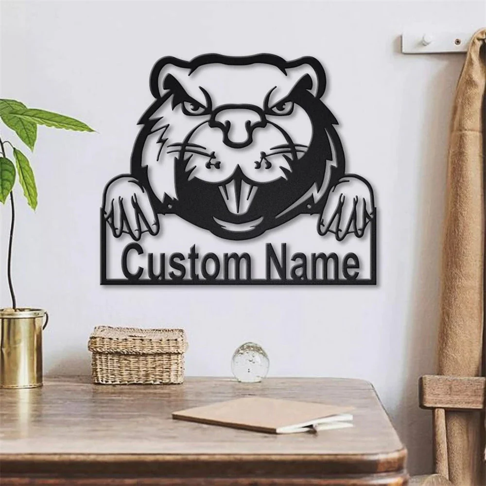 Castor Personnalisé Plaque en Métal Art Déco d'Intérieur Cadeau pour Amoureux des Animaux - Image 3