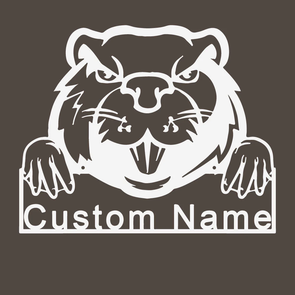 Castor Personnalisé Plaque en Métal Art Déco d'Intérieur Cadeau pour Amoureux des Animaux - Image 7