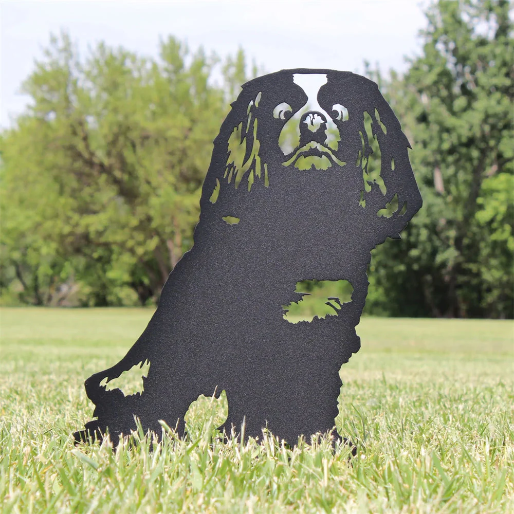 Cavalier King Charles Spaniel Silhouette de Chien en Métal Noir - Image 3