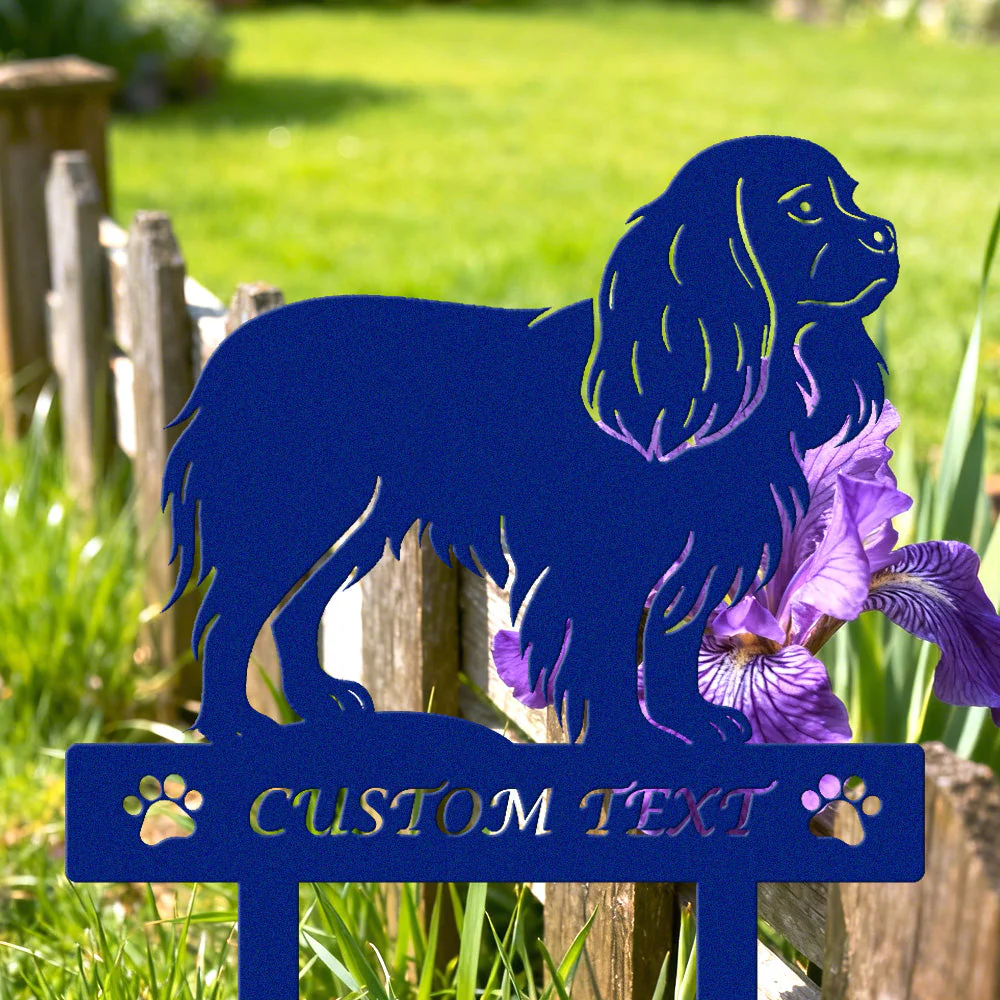 Cavalier King Charles Spaniel Silhouette de Chien Personnalisée Piquet de Jardin en Métal - Image 6