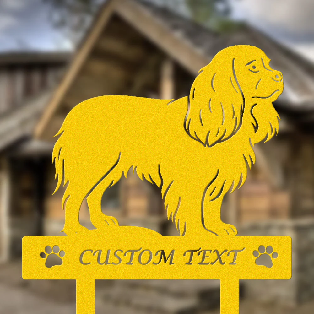 Cavalier King Charles Spaniel Silhouette de Chien Personnalisée Piquet de Jardin en Métal - Image 7