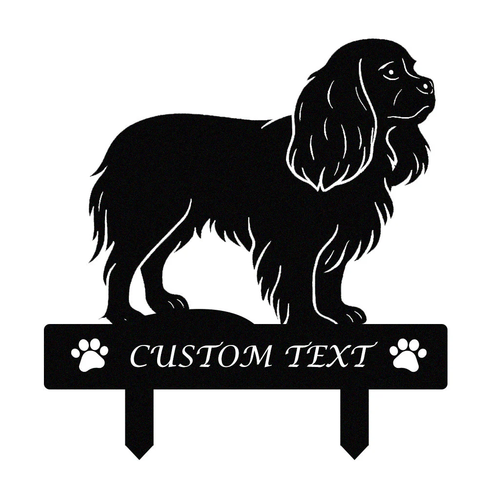 Cavalier King Charles Spaniel Silhouette de Chien Personnalisée Piquet de Jardin en Métal - Image 9