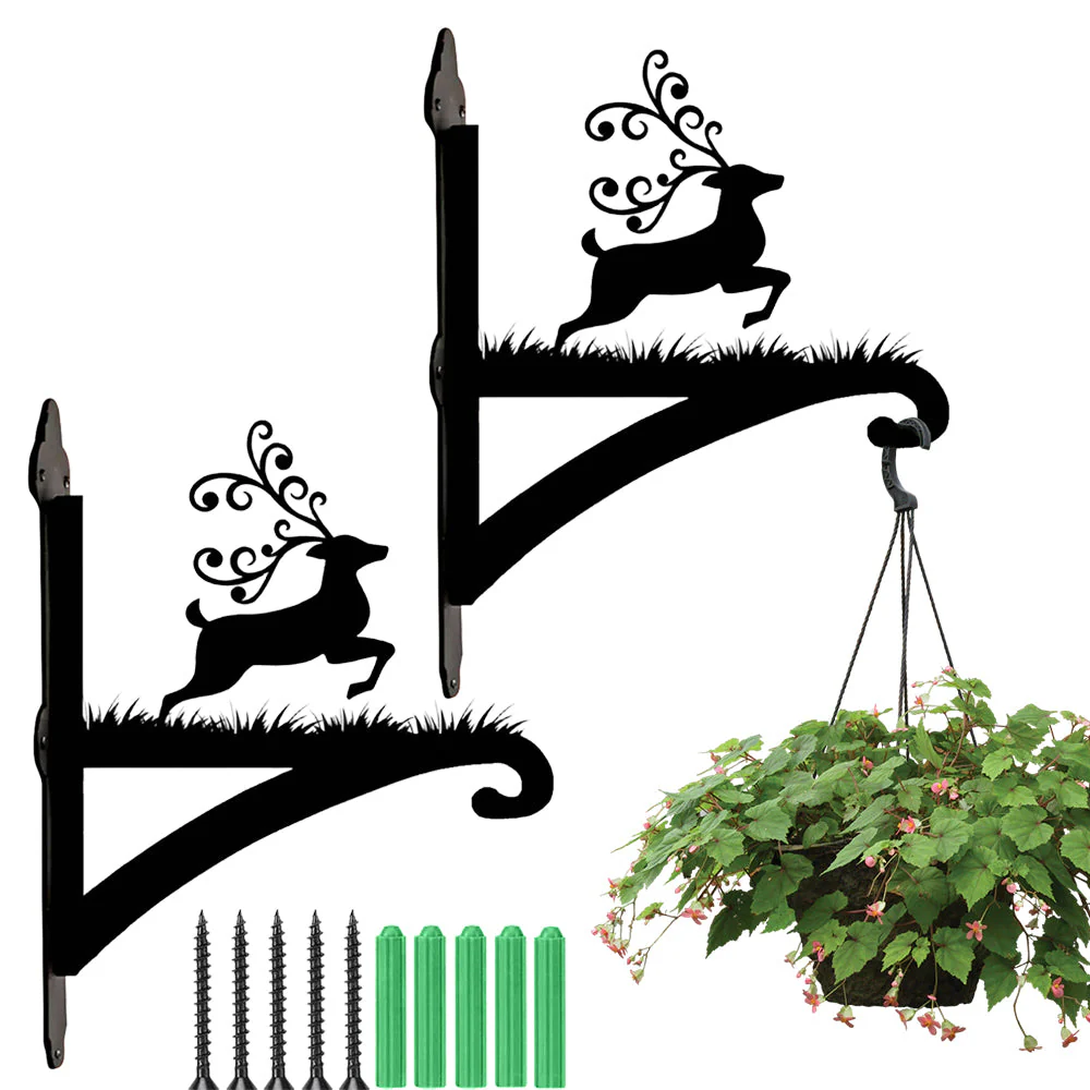Cerf de Noël Support de Plantes à Suspendre Métallique - Image 8