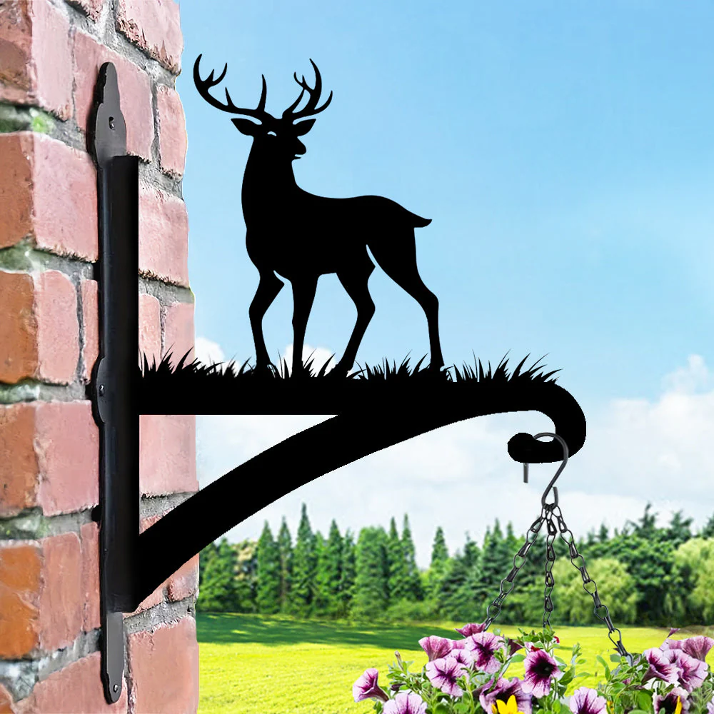 Cerf de Noël Support de Plantes à Suspendre Métallique - Image 5
