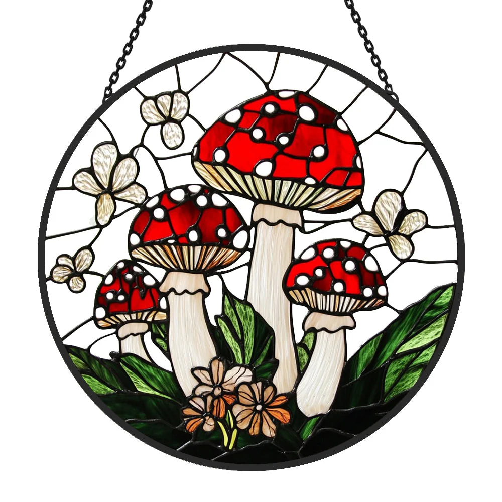 Champignon Attrape-Soleil Décoratif en Vitrail à Suspendre - Image 3