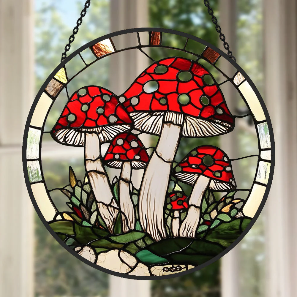 Champignon Attrape-Soleil Décoratif en Vitrail à Suspendre - Image 2