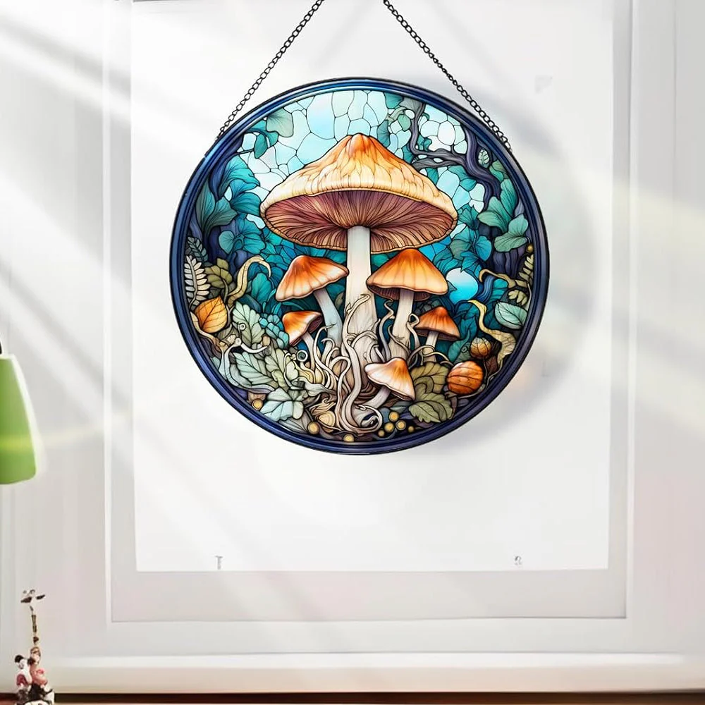 Champignon Attrape-Soleil Décoratif en Vitrail à Suspendre - Image 2