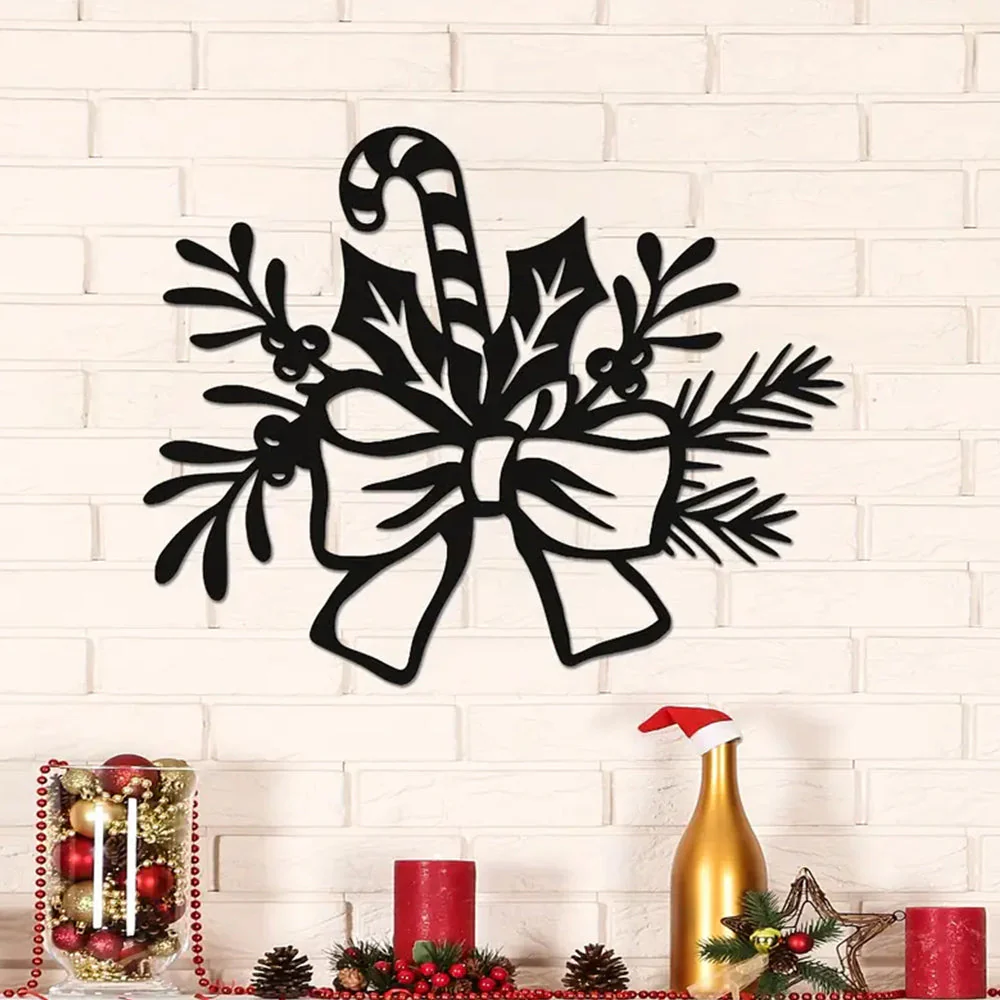 Charmante Couronne de Noël Métal Plaque en Métal Décoratif Mural - Image 2